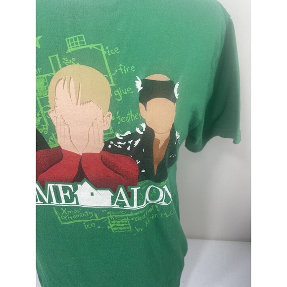 Home Alone Kevin McCallister Marv Hary T-Shirt Med Battle Plan Map Wet Bandits - Picture 3 of 5